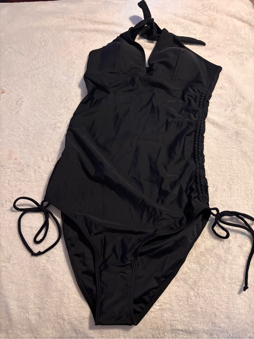 Black Halter One-Piece Swimsuit